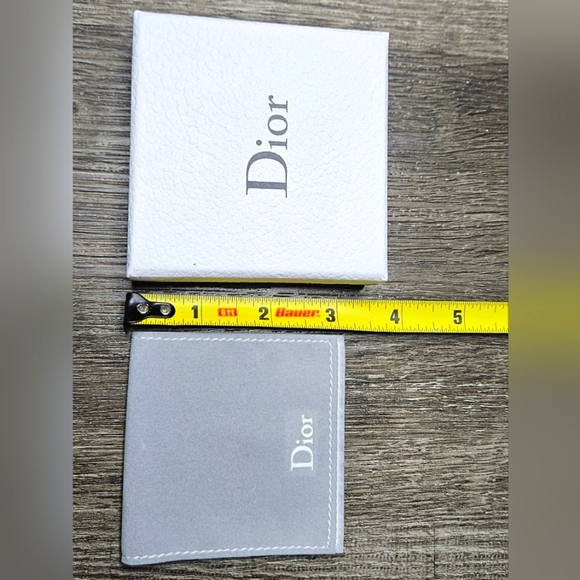 COPY CHRISTIAN DIOR White Jewelry Gift Box Grey Velvet Pouch Logo Ribbon Set lot - Picture 5 of 6